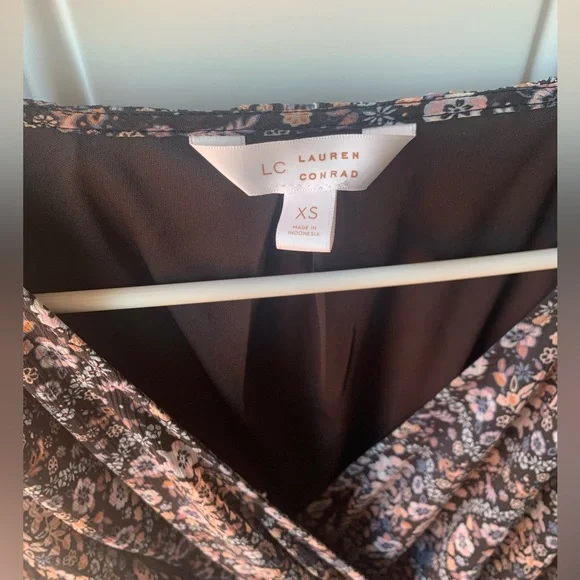 Lauren Conrad long sleeve blue & pink floral dress size XS - Picture 2 of 5